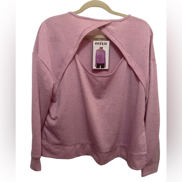 RBX Active Speckle French Terry Top Lavender with Keyhole back NWT Size Large - Picture 7 of 8